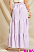 Kids Size Solid Tiered Maxi Skirt 3001
