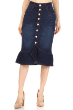 Denim Skirt Style 77531 in Dark Indigo Wash