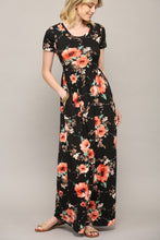Elena Maxi Dress in Black Floral