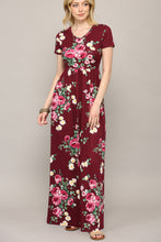 Elena Maxi Dress in Wine Floral