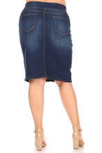 Button Skirt for Women Style 77803X  in Dark Indigo Wash