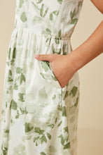 Girls Satin Floral Tank Dress Style 7339 in Sage