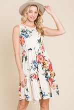 Tiered Midi Dress in Ivory Floral 1532