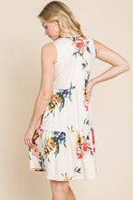Tiered Midi Dress in Ivory Floral 1532