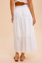 Eyelet Button Down Maxi Skirt in Off-White Style 3906