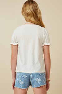 Girls Knit Swiss Dot Tee - 7290