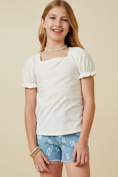 Girls Knit Swiss Dot Tee - 7290