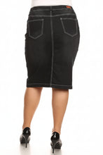 Plus Rose Skirt in Black Wash
