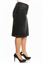Plus Rose Skirt in Black Wash