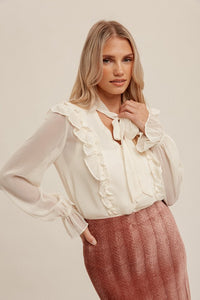 Chiffon Ruffle Blouse Style 1707