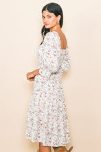 Floral Smocked Dress 1218 in Cream or Light Blue