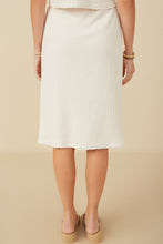 Textured Knit Midi Skirt 8185 in Cream