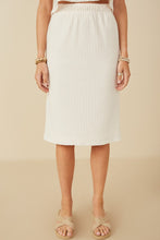 Textured Knit Midi Skirt 8185 in Cream