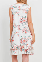 Sleeveless Ruffle Hem Floral Dress 8973