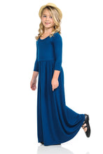 Girls 3/4 Length Sleeve maxi Dress 5004