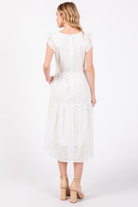 Embroidered Eyelet Tier Dress 2414