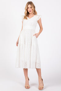 Embroidered Eyelet Tier Dress 2414