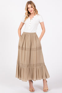 0486 Silhouette Maxi Skirt in Vintage Olive