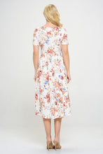 Tiered Floral Midi Dress in Ivory Floral Style 333