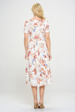 Plus Tiered Midi Dress Style 333 in Ivory Floral