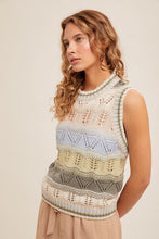 Round Neck Crochet Knit Vest Top 3851