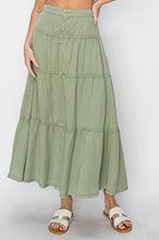 High Rise Tiered Long Tencel Skirt 6221