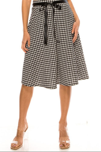 Plaid A-line Knee Length Skirt 500