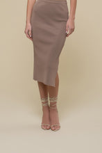 High Waist Side Slit Sweater Midi Skirt 1395