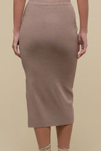 High Waist Side Slit Sweater Midi Skirt 1395