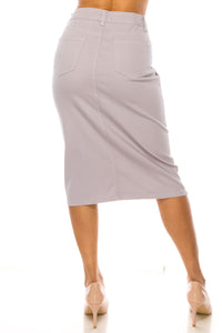 Mid-Length Twill Skirt 79174 in Lavender