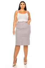 Plus Twill Skirt 79174X in Lavender