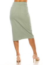 Plus Twill Skirt 79174X In Sage