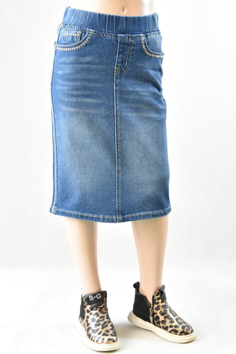 Girls Denim Skirt 79225 Indigo Wash