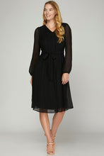 5578 Solid Pleated Dress in Black