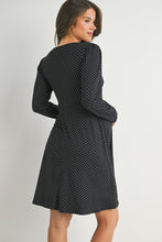 2908 Polka Dot Cinched Waist Maternity Knit Dress