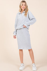 Casual Ribbed Knit Skirt 1048 in Grey or Black