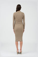 Sweater Knit Midi Dress in Taupe 1605