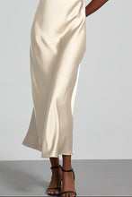 Silk Stain High Waisted Skirt 9202 in Beige