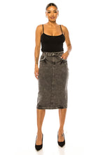 Faded Denim Skirt Style 79153 in Black Snow