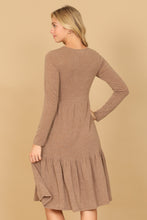 Long Sleeve Round Neck Dress - 0121
