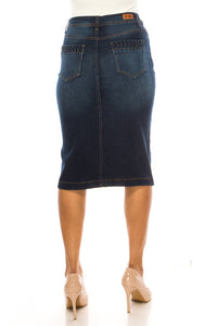 Denim Skirt in Dark Indigo 79213