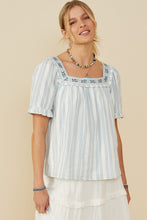 Striped Eyelet Top