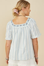 Striped Eyelet Top
