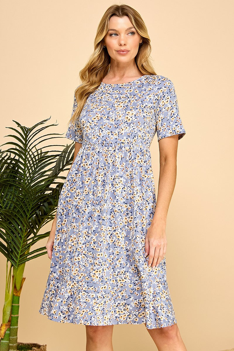 Floral Pocket Dress Style 1006