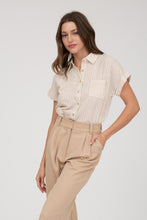 Striped Linen Shirt 2230 in Black and Khaki