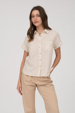 Striped Linen Shirt 2230 in Black and Khaki