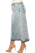 Plus Long Denim Skirt in Sand Blush Style 89229X