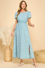 Floral Maxi Dress Style 3039 in Blue Print