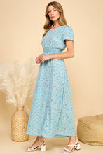 Floral Maxi Dress Style 3039 in Blue Print