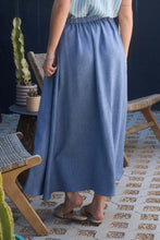 High Waisted Skirt With Elastic in Denim Style 1030